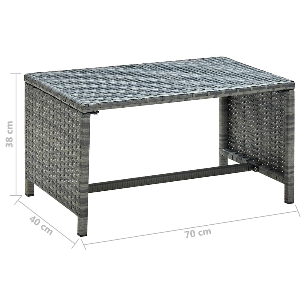 Table basse Anthracite 70x40x38 cm Résine tressée - XIOS