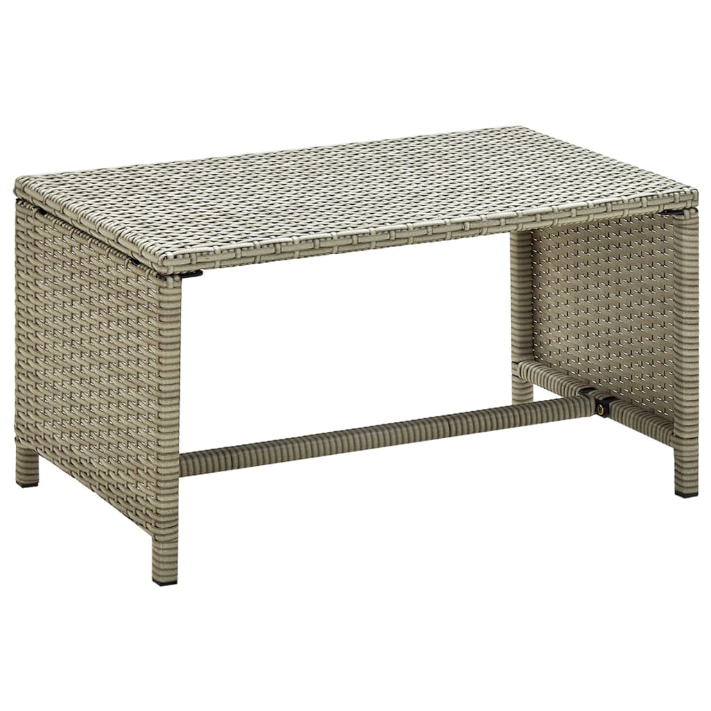 Table basse beige 70x40x38 cm résine tressée - XIOS