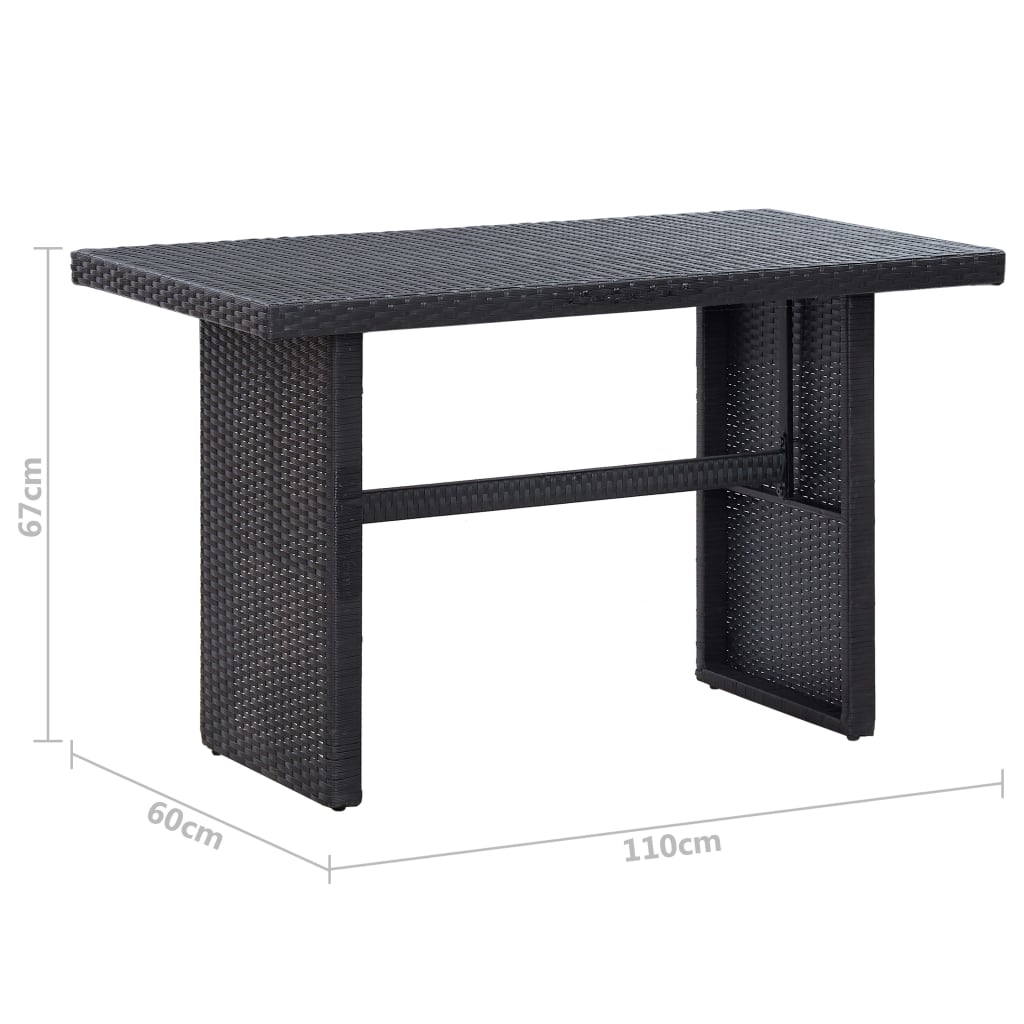 Salon de jardin 3 pcs avec coussins Résine tressée Noir