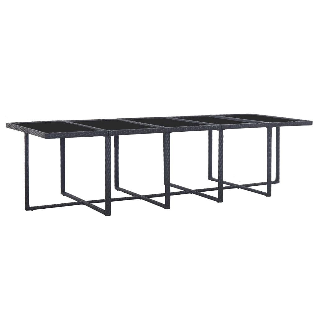 Ensemble à manger d'extérieur 15 pcs avec coussins rotin Noir - XIOS