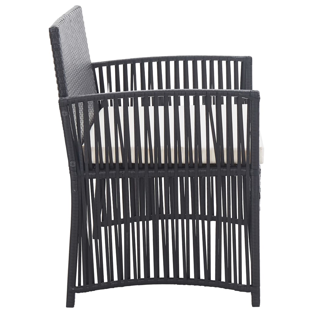 Salon de jardin 4 pcs avec coussin Résine tressée Noir - XIOS