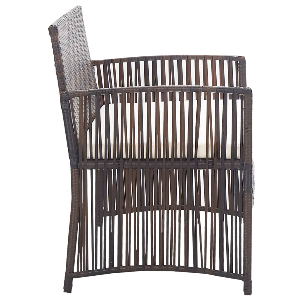 Salon de jardin 4 pcs avec coussin Résine tressée Marron - XIOS