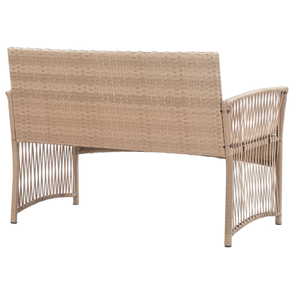 Salon de jardin 4 pcs avec coussins Résine tressée Beige - XIOS