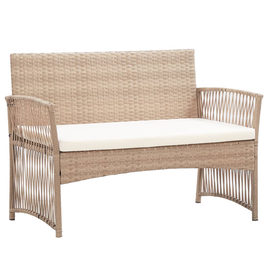 Salon de jardin 4 pcs avec coussins Résine tressée Beige - XIOS