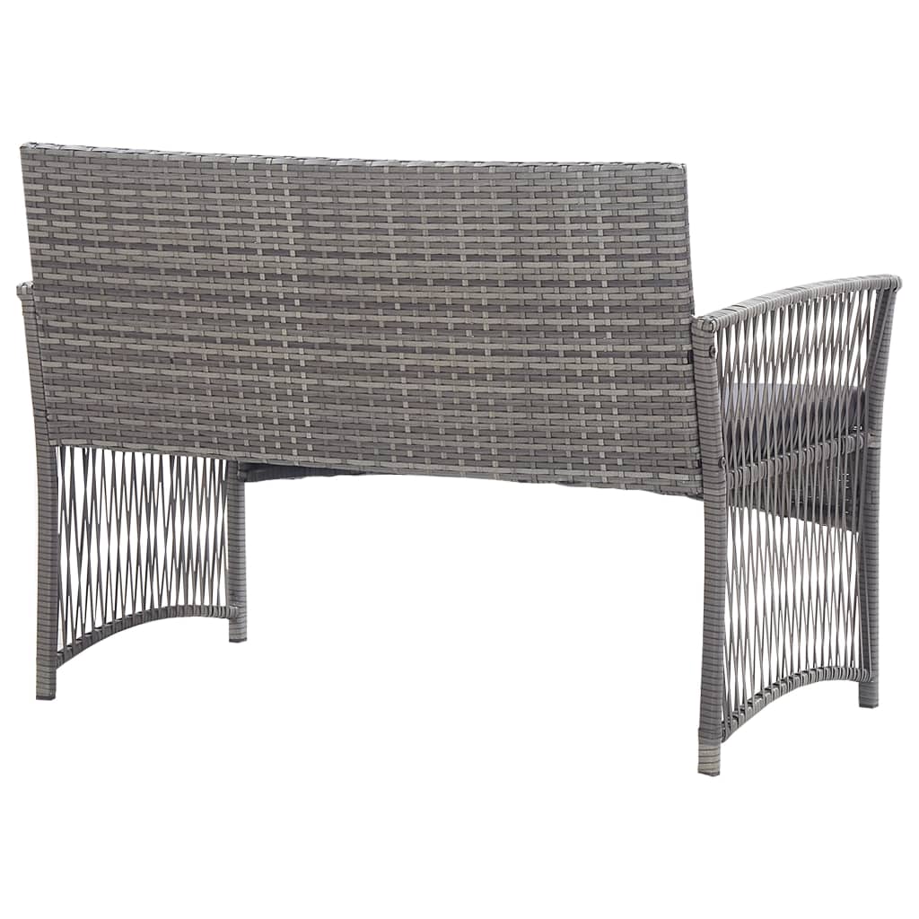 Salon de jardin 4 pcs avec coussin Résine tressée Anthracite - XIOS