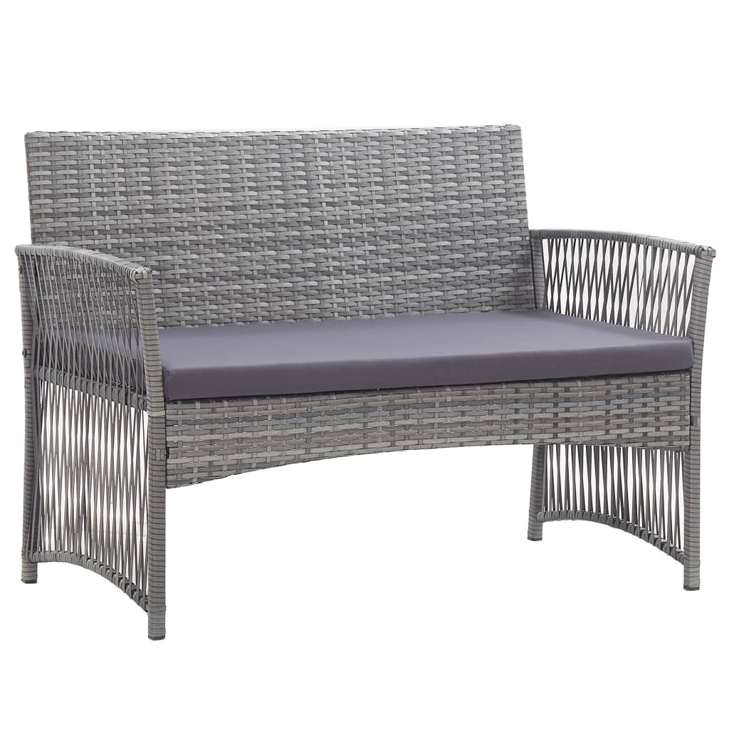Salon de jardin 4 pcs avec coussin Résine tressée Anthracite - XIOS