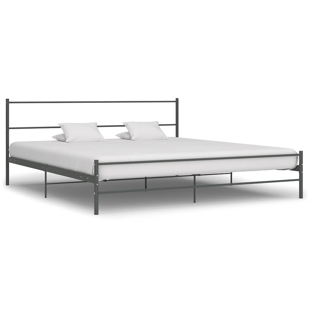 Cadre de lit sans matelas gris métal 180x200 cm - XIOS