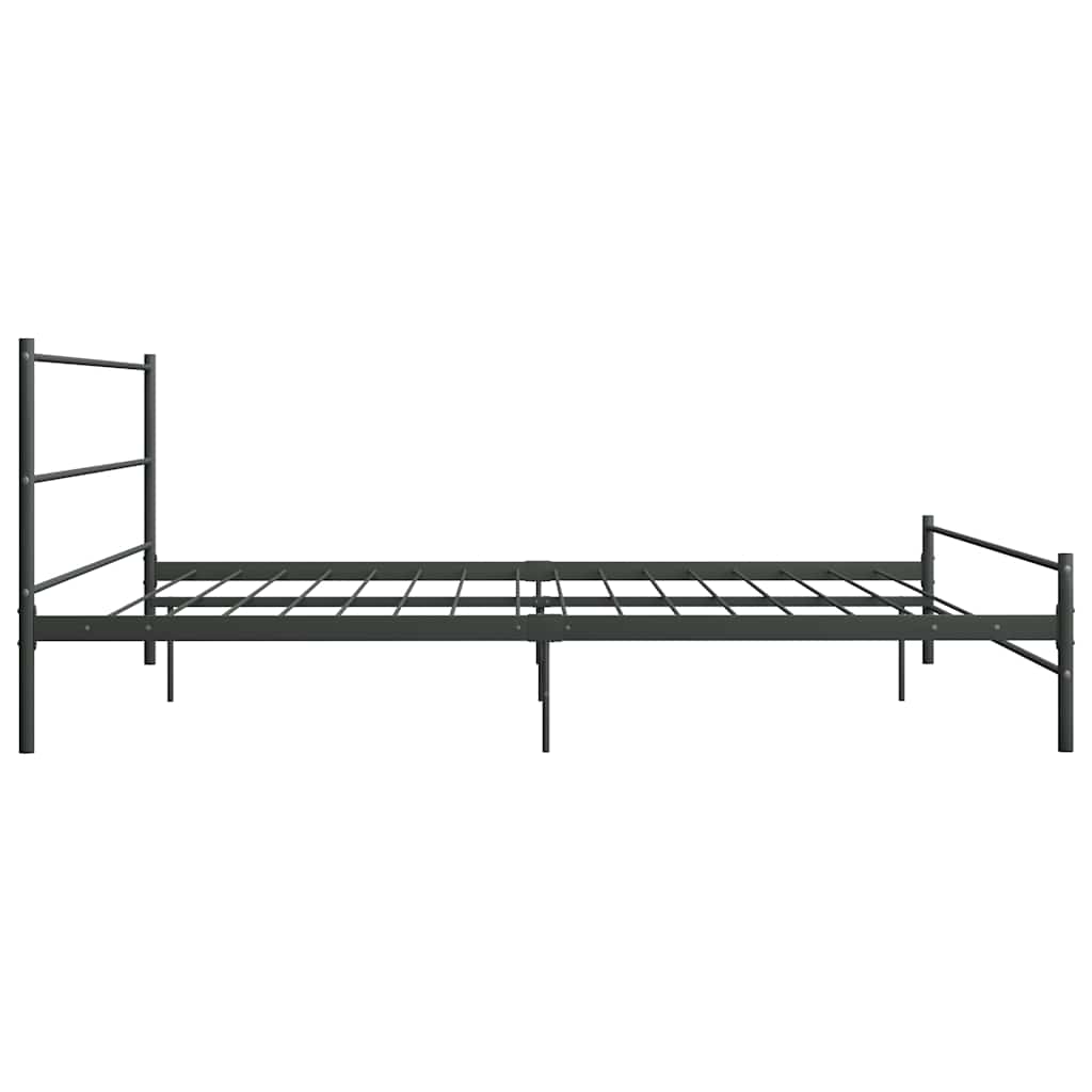 Cadre de lit sans matelas gris métal 180x200 cm - XIOS