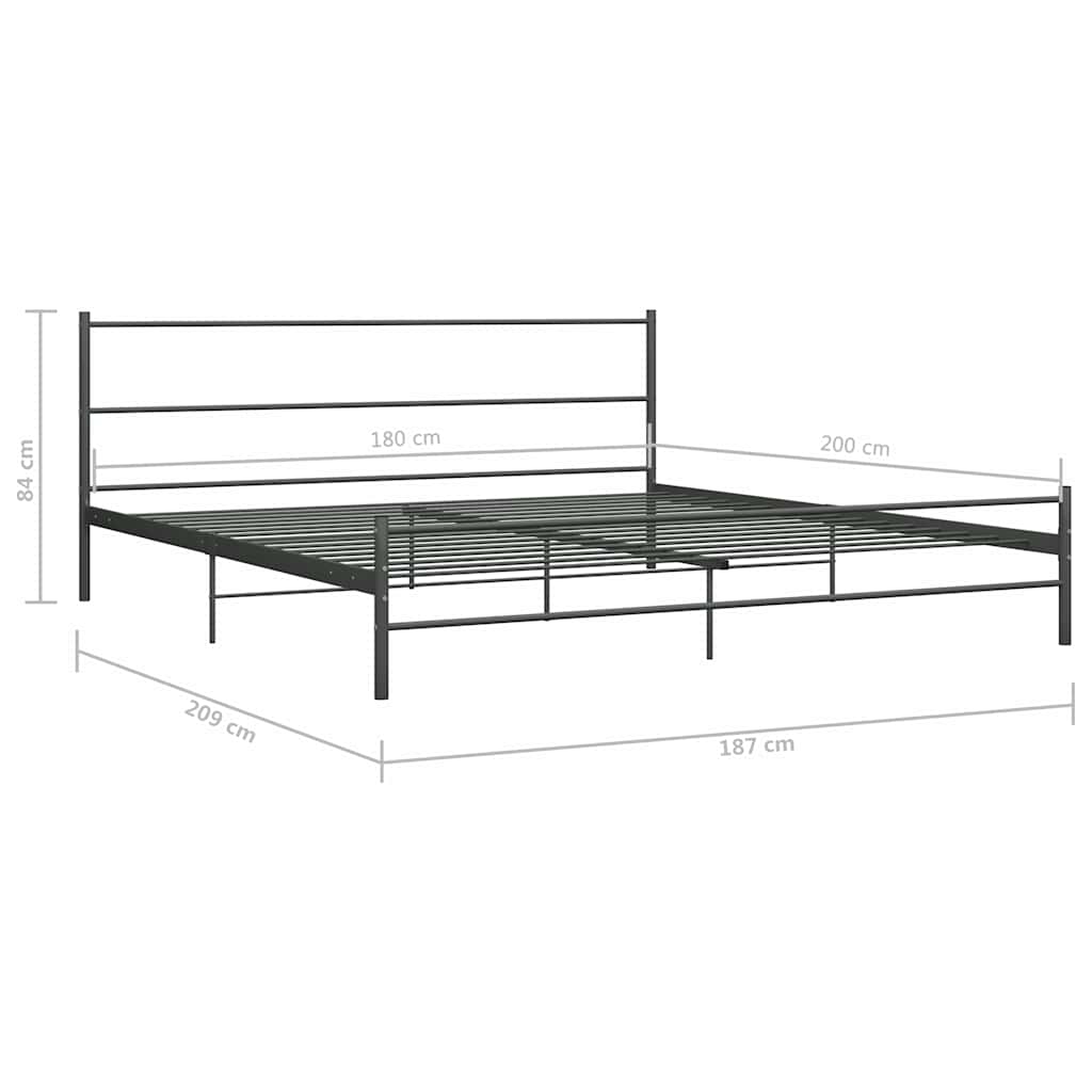 Cadre de lit sans matelas gris métal 180x200 cm - XIOS