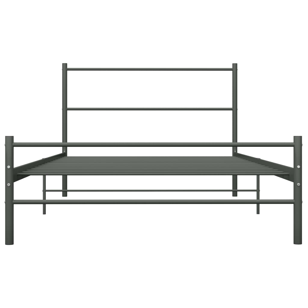 Cadre de lit sans matelas gris métal 100x200 cm - XIOS