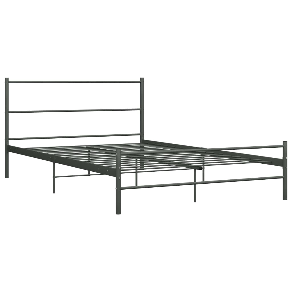 Cadre de lit sans matelas gris métal 120x200 cm - XIOS