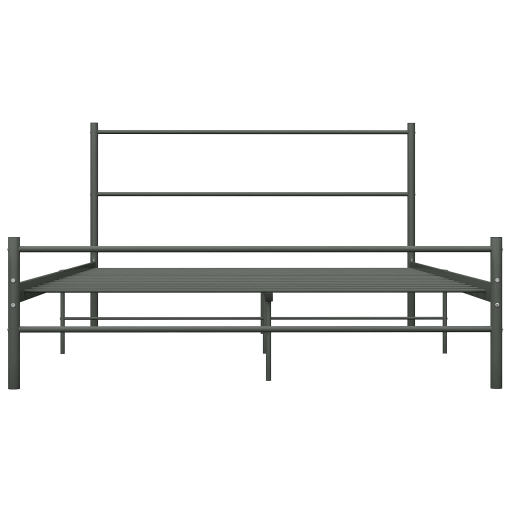 Cadre de lit sans matelas gris métal 120x200 cm - XIOS