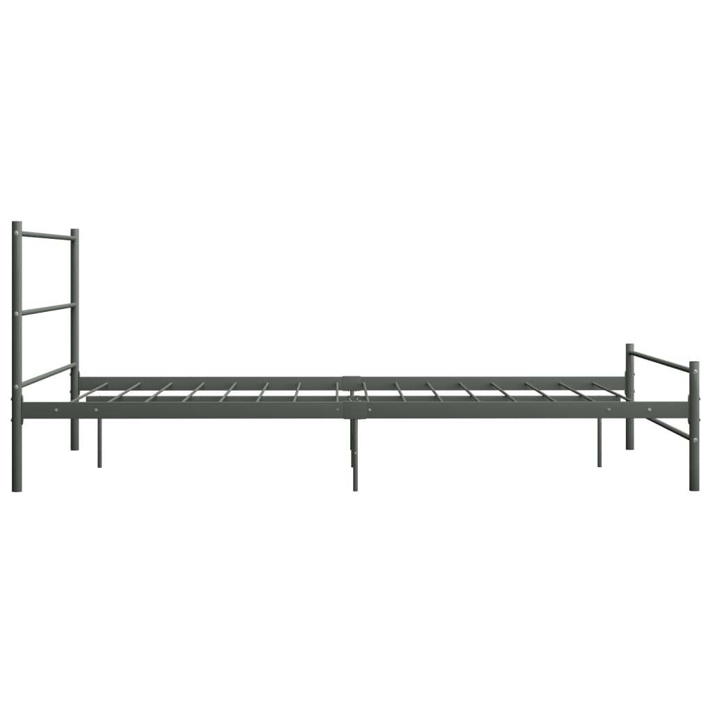 Cadre de lit sans matelas gris métal 120x200 cm - XIOS