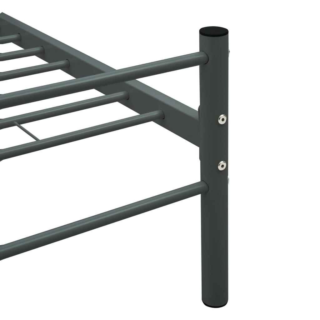 Cadre de lit sans matelas gris métal 120x200 cm - XIOS