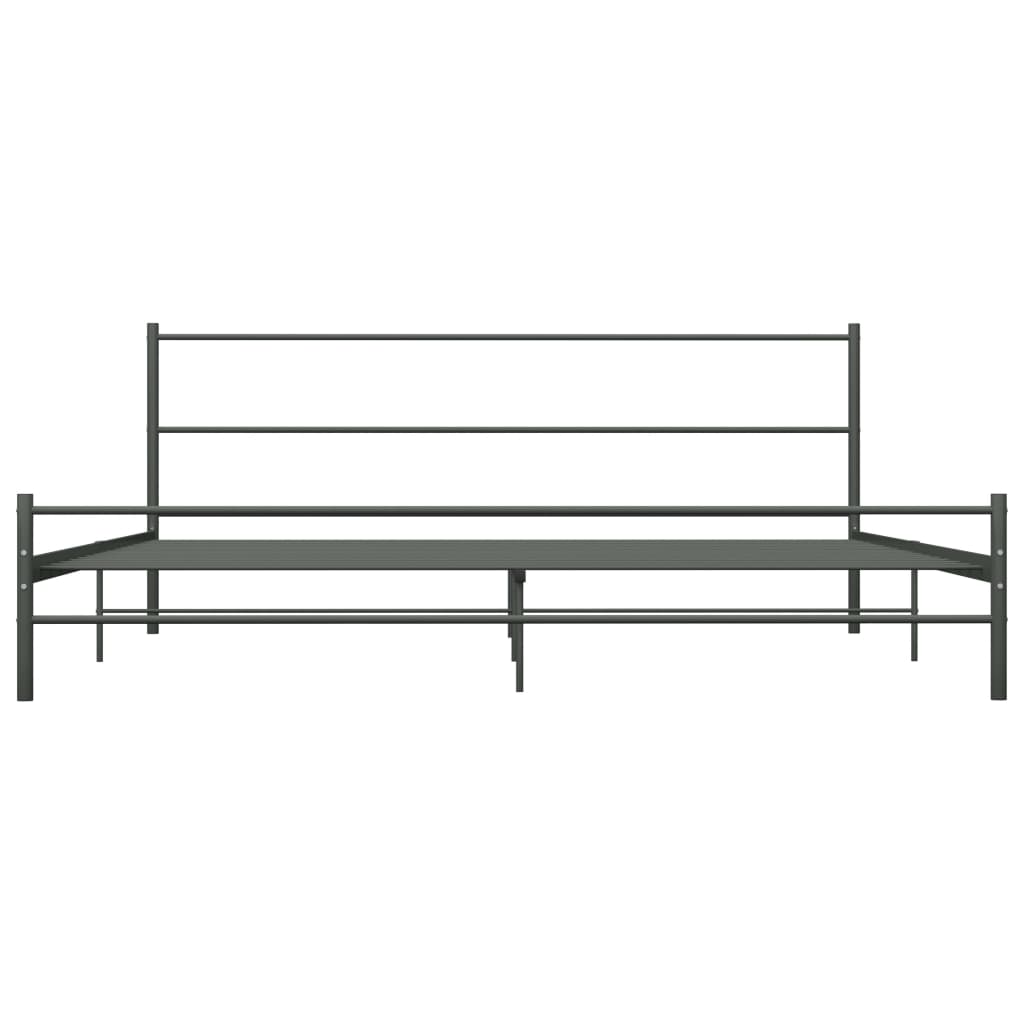 Cadre de lit sans matelas gris métal 200x200 cm - XIOS