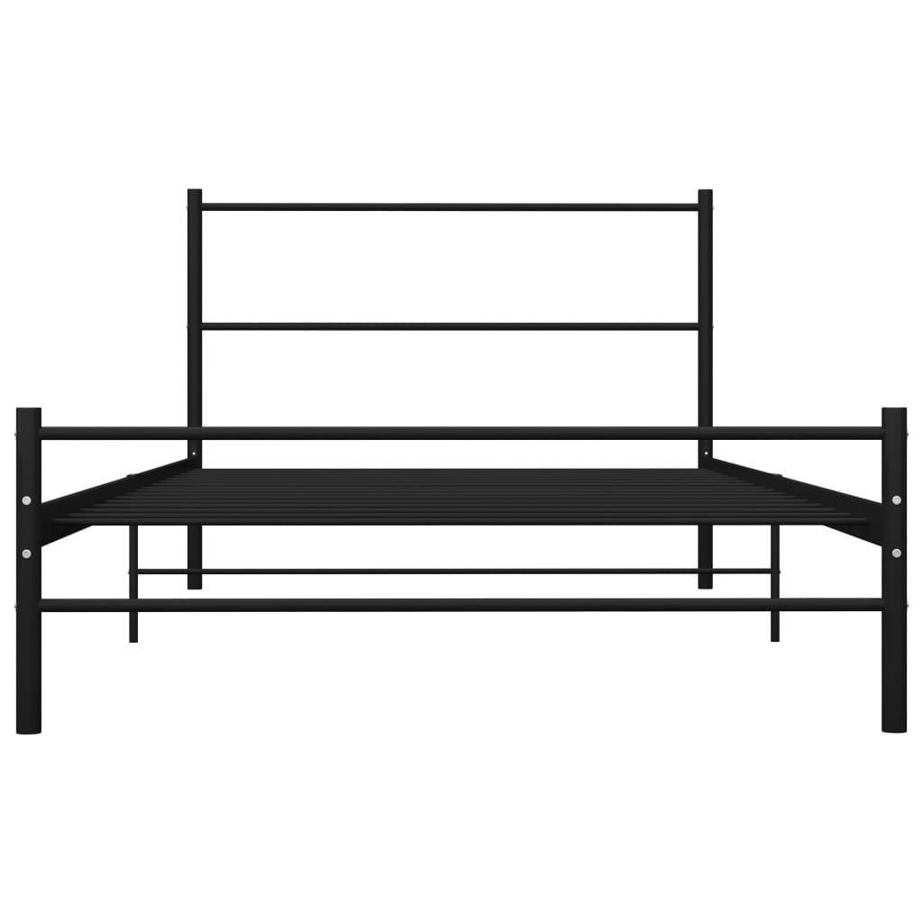 Cadre de lit sans matelas noir métal 100x200 cm - XIOS