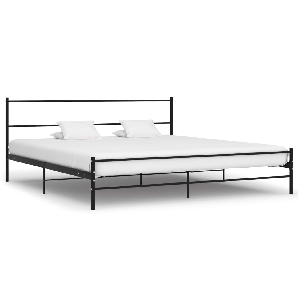 Cadre de lit sans matelas noir métal 200x200 cm - XIOS
