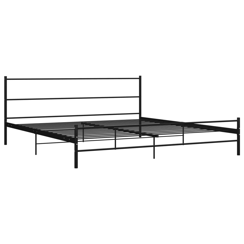 Cadre de lit sans matelas noir métal 200x200 cm - XIOS