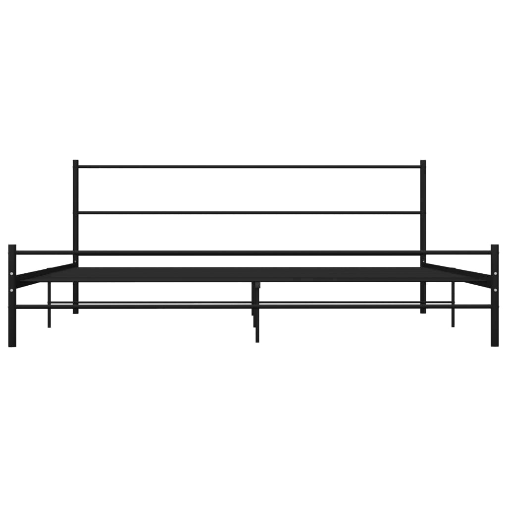 Cadre de lit sans matelas noir métal 200x200 cm - XIOS
