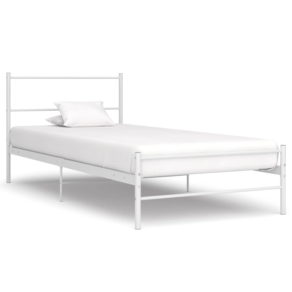 Cadre de lit sans matelas blanc métal 90x200 cm - XIOS