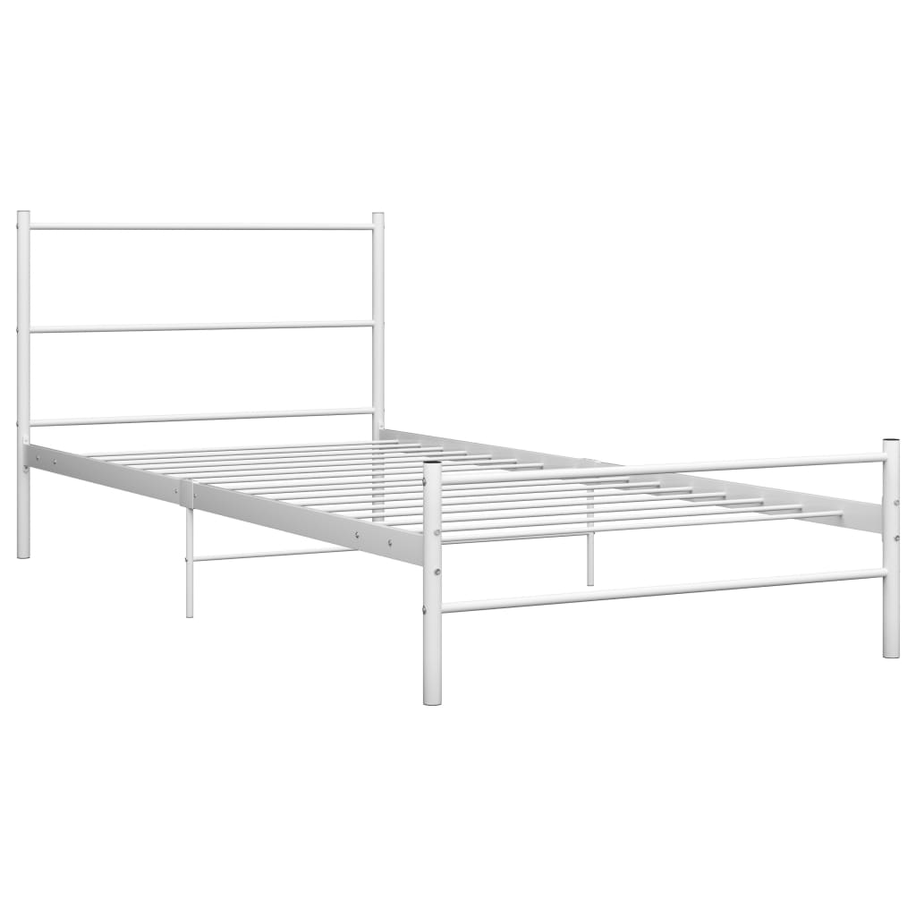 Cadre de lit sans matelas blanc métal 90x200 cm - XIOS