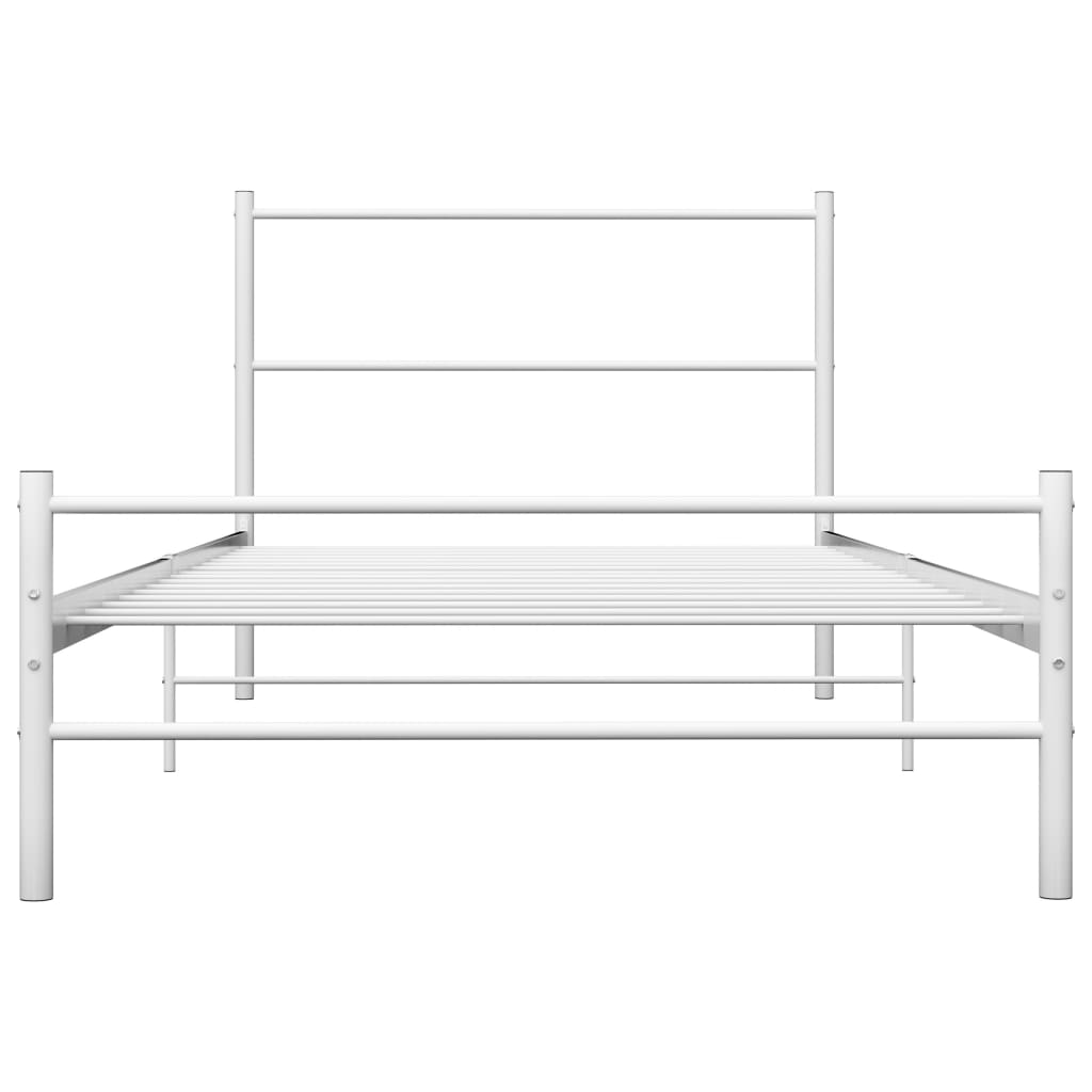 Cadre de lit sans matelas blanc métal 90x200 cm - XIOS