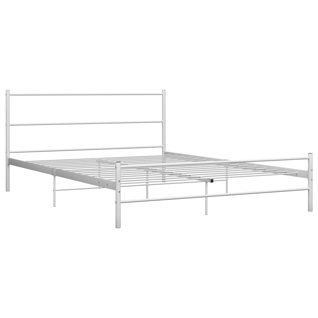 Cadre de lit sans matelas blanc métal 140x200 cm - XIOS