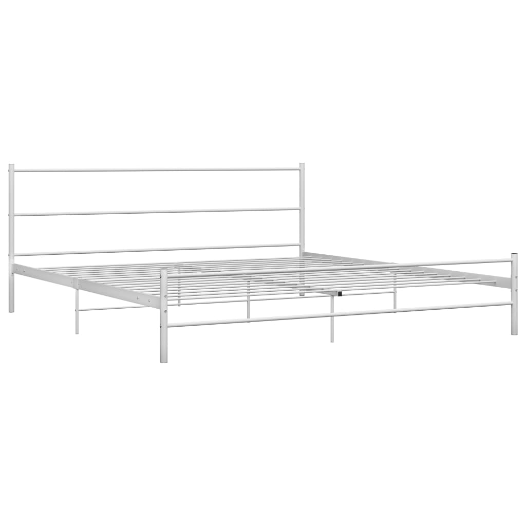 Cadre de lit sans matelas blanc métal 180x200 cm - XIOS