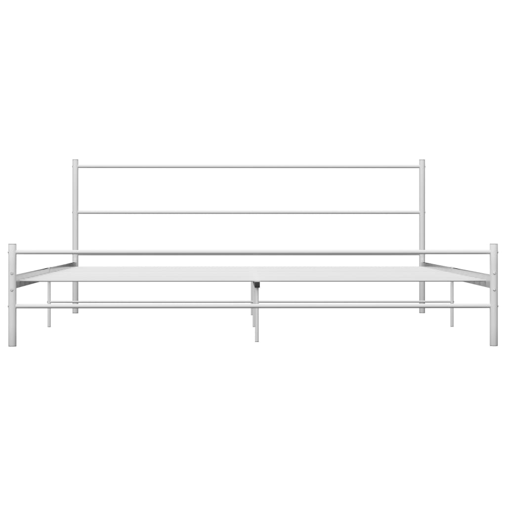 Cadre de lit sans matelas blanc métal 200x200 cm - XIOS