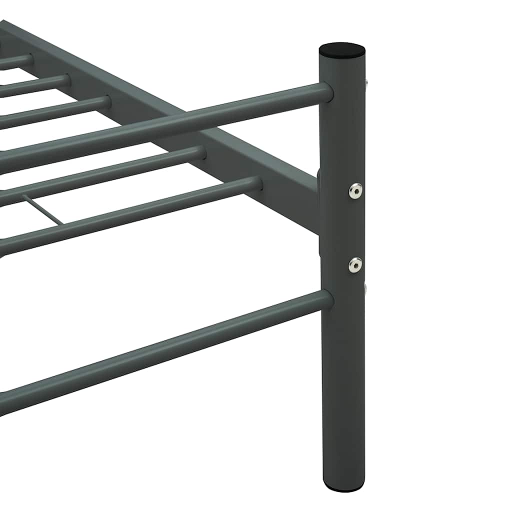Cadre de lit sans matelas gris métal 140x200 cm - XIOS