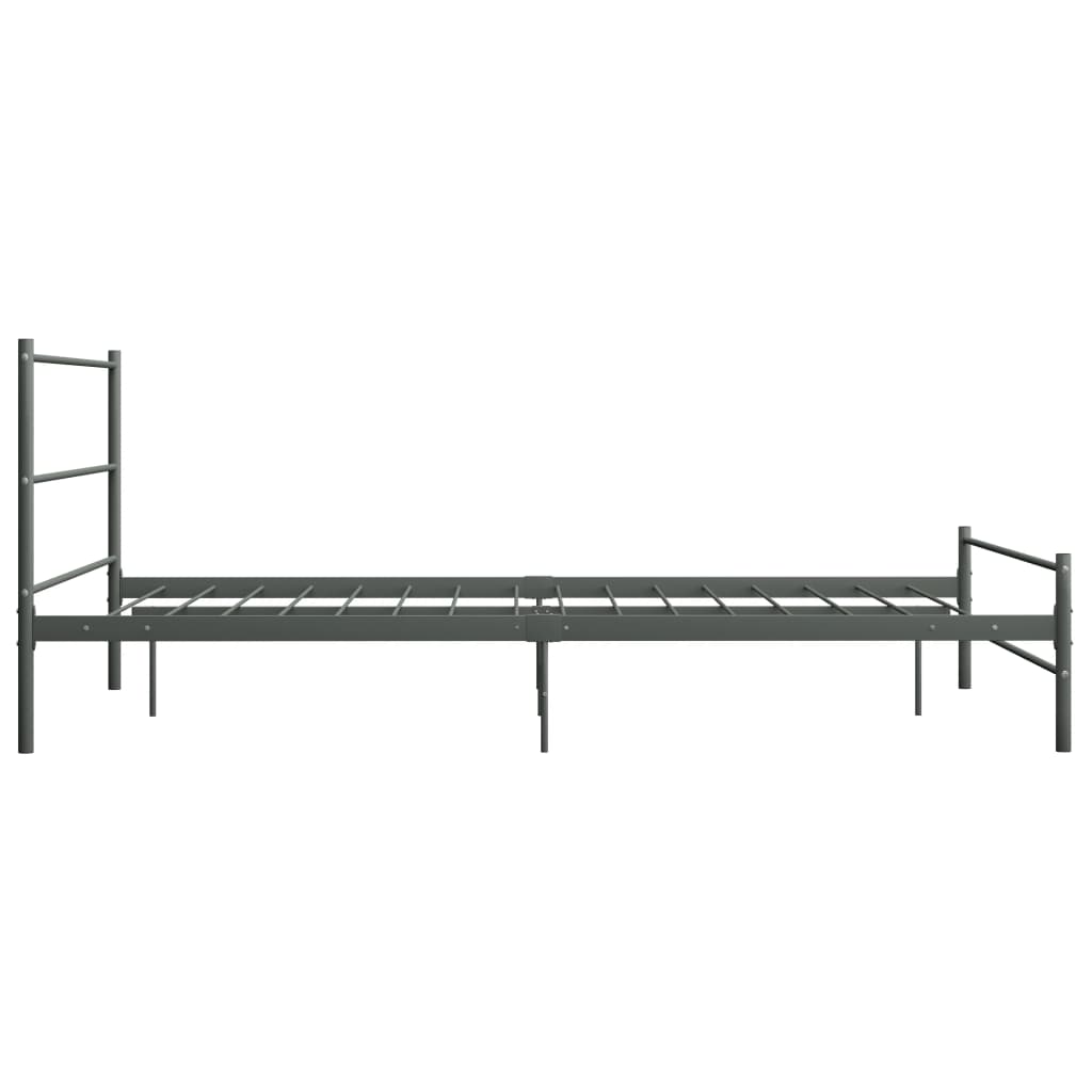 Cadre de lit avec tête de lit sans matelas gris 160x200cm métal - XIOS