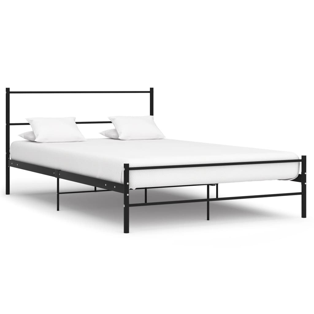 Cadre de lit avec tête de lit sans matelas noir 160x200cm métal - XIOS