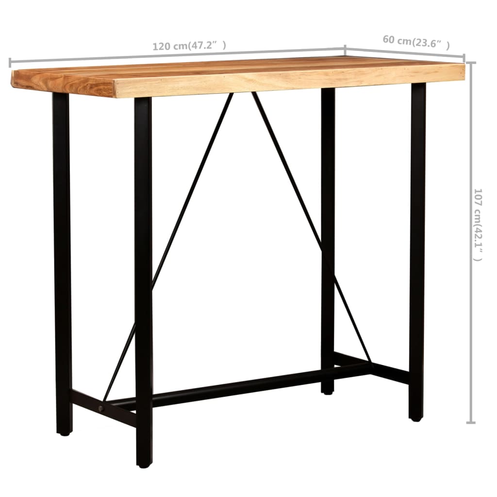 Ensemble de bar 5 pcs Bois solide et cuir véritable - XIOS