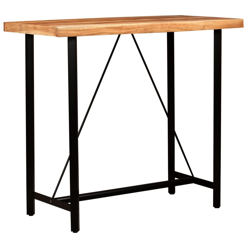 Ensemble de bar 5 pcs Bois solide et cuir véritable - XIOS