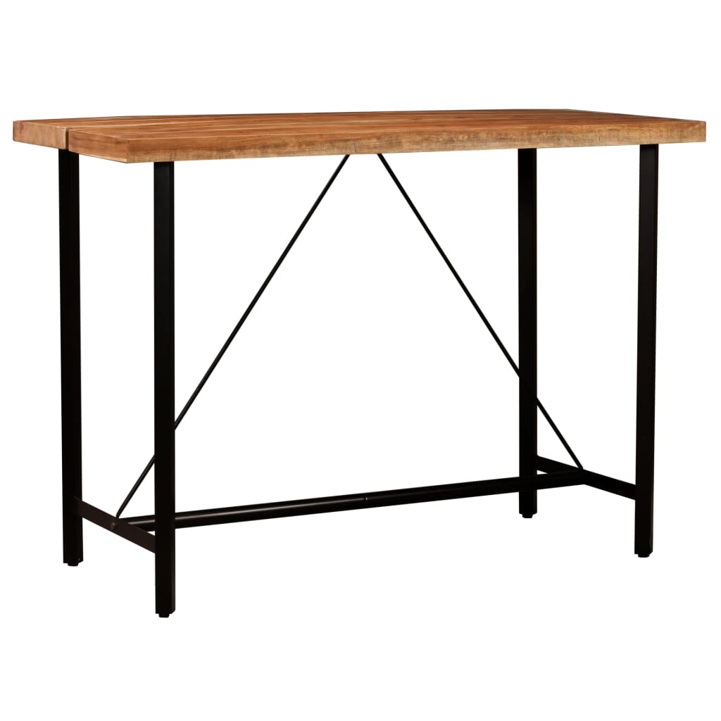 Ensemble de bar 5 pcs Bois solide et cuir véritable - XIOS