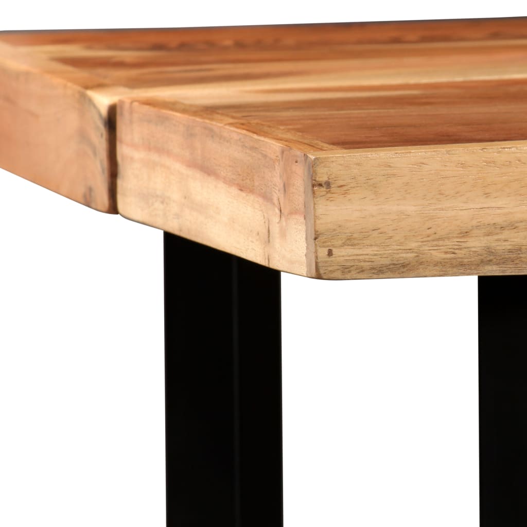 Ensemble de bar 7 pcs Bois solide et cuir véritable - XIOS