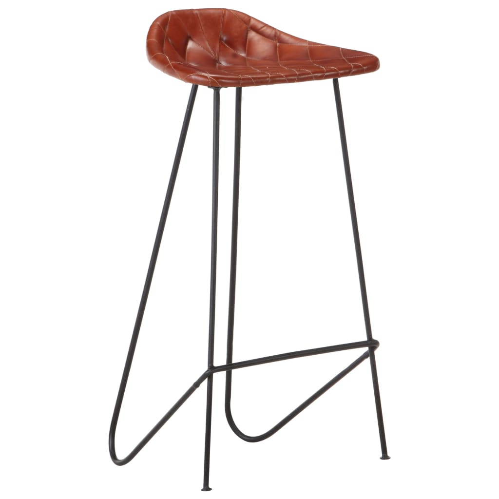 Ensemble de bar 7 pcs Bois solide et cuir véritable - XIOS