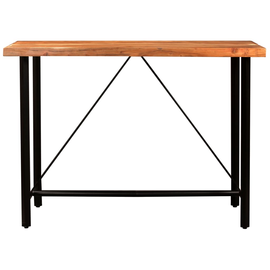 Ensemble de bar 7 pcs Bois d'acacia solide et cuir véritable - XIOS