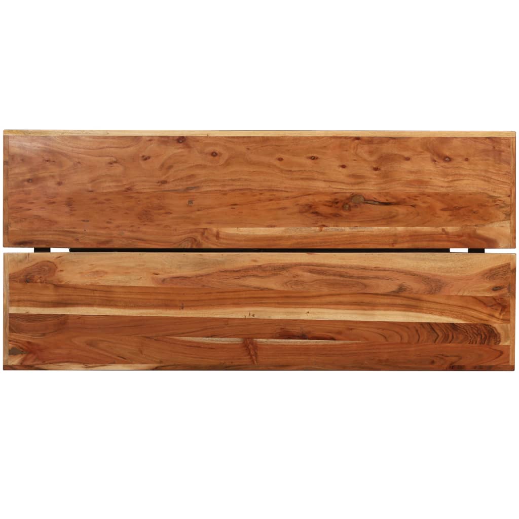 Ensemble de bar 7 pcs Bois d'acacia solide et cuir véritable - XIOS