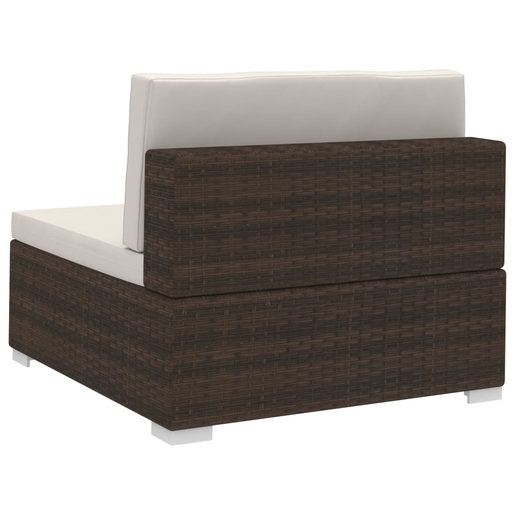 Salon de jardin 3 pcs avec coussins Résine tressée Marron - XIOS