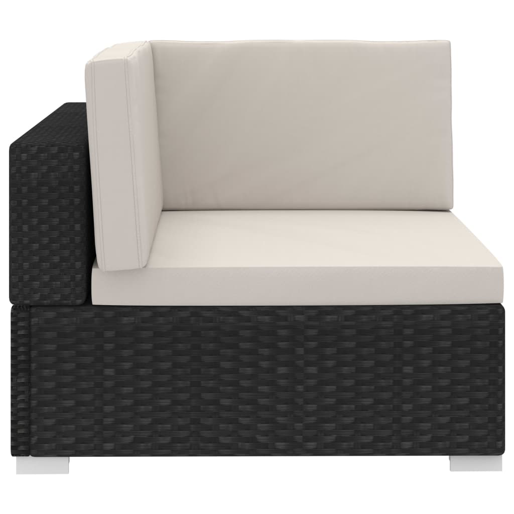 Salon de jardin 4 pcs avec coussins résine tressée noir - XIOS