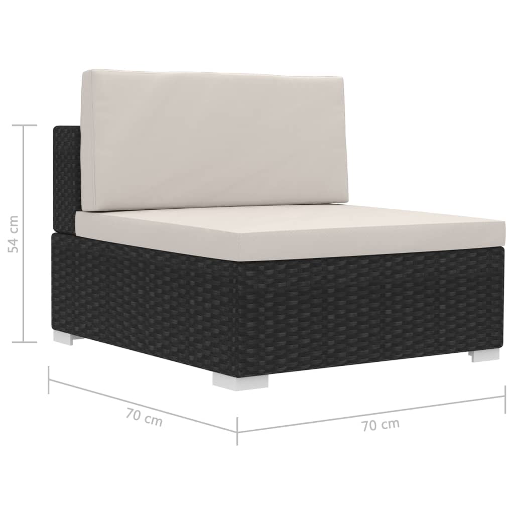 Salon de jardin 4 pcs avec coussins résine tressée noir - XIOS