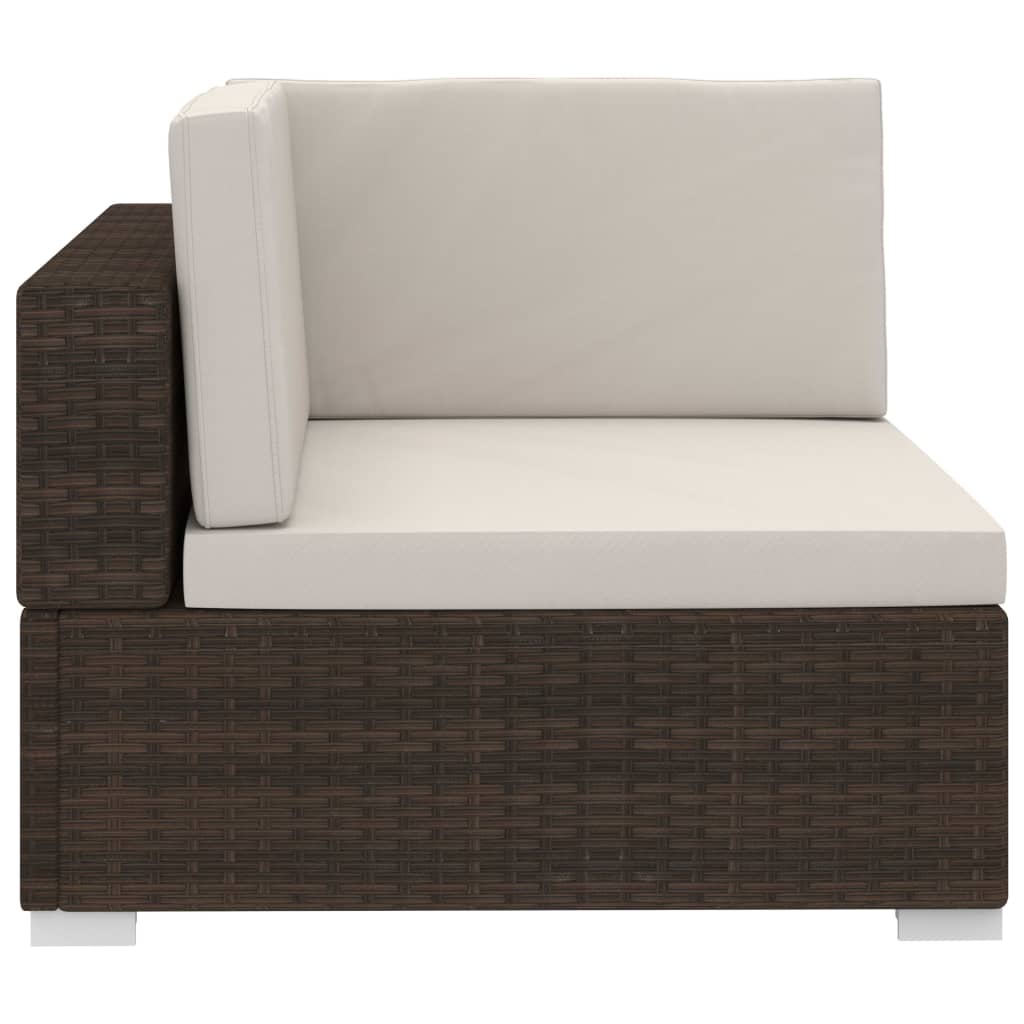 Salon de jardin 4 pcs avec coussins résine tressée marron - XIOS