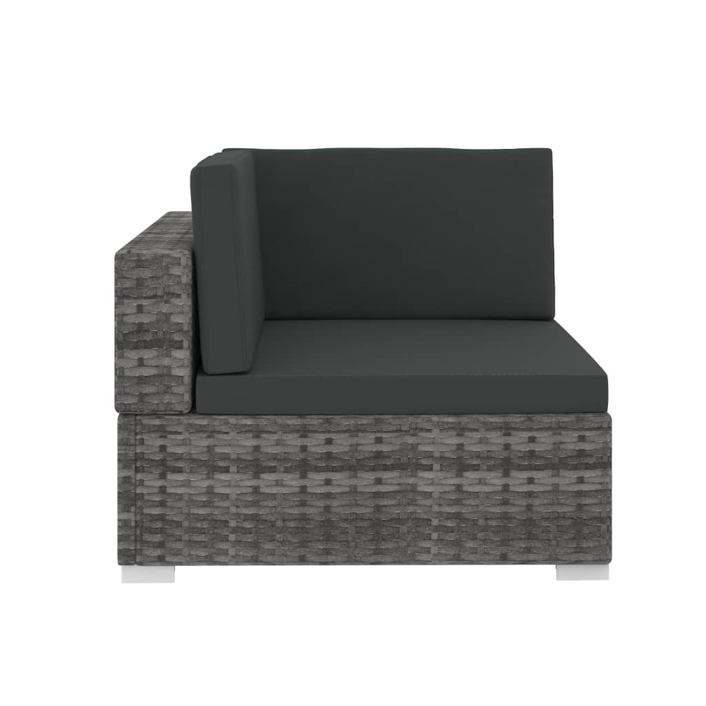 Salon de jardin 4 pcs avec coussins résine tressée gris - XIOS