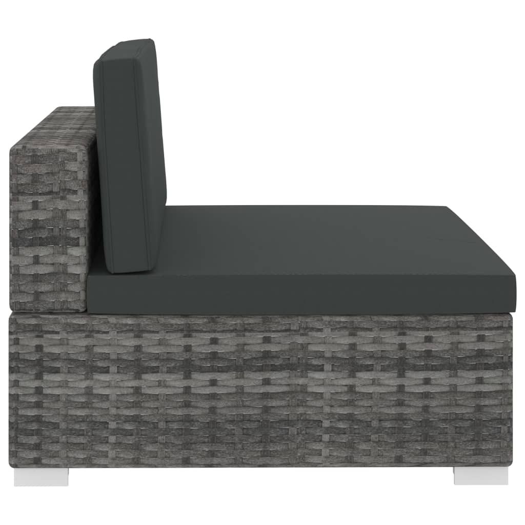 Salon de jardin 4 pcs avec coussins résine tressée gris - XIOS