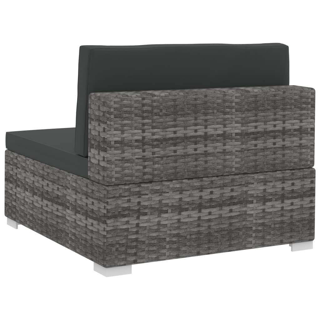 Salon de jardin 4 pcs avec coussins résine tressée gris - XIOS
