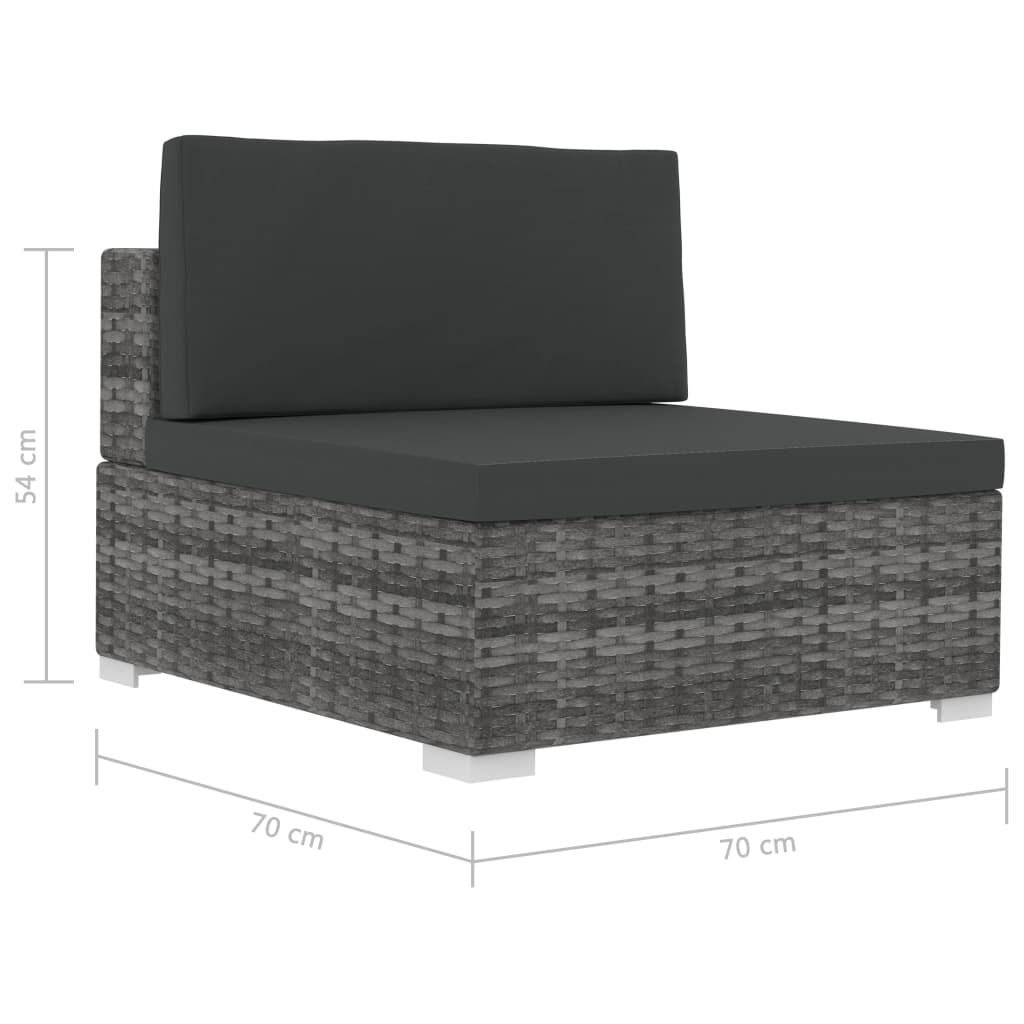 Salon de jardin 4 pcs avec coussins résine tressée gris - XIOS