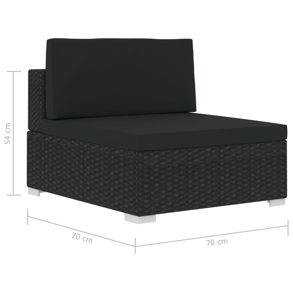 Salon de jardin 4 pcs avec coussins résine tressée noir - XIOS