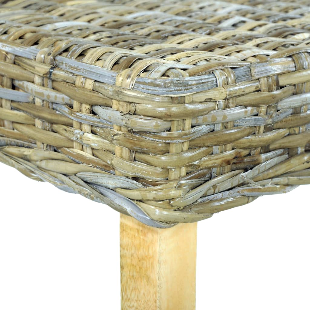 Banc 110 cm Rotin naturel kubu et bois d'acajou massif - XIOS
