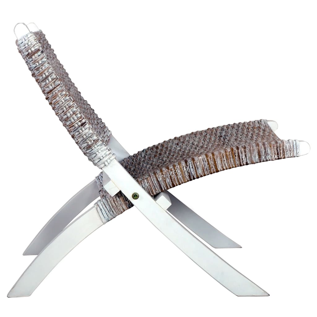 Chaise de relaxation rotin kubu naturel et bois d'acajou massif - XIOS